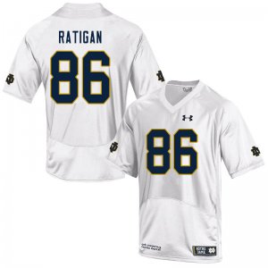 Notre Dame Fighting Irish Men's Conor Ratigan #86 White Under Armour Authentic Stitched College NCAA Football Jersey CDX0799KE